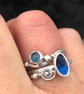Blue Topaz Stack Ring, pebble ring, sea themed jewelery, gift for her, ocean,  - Image 5