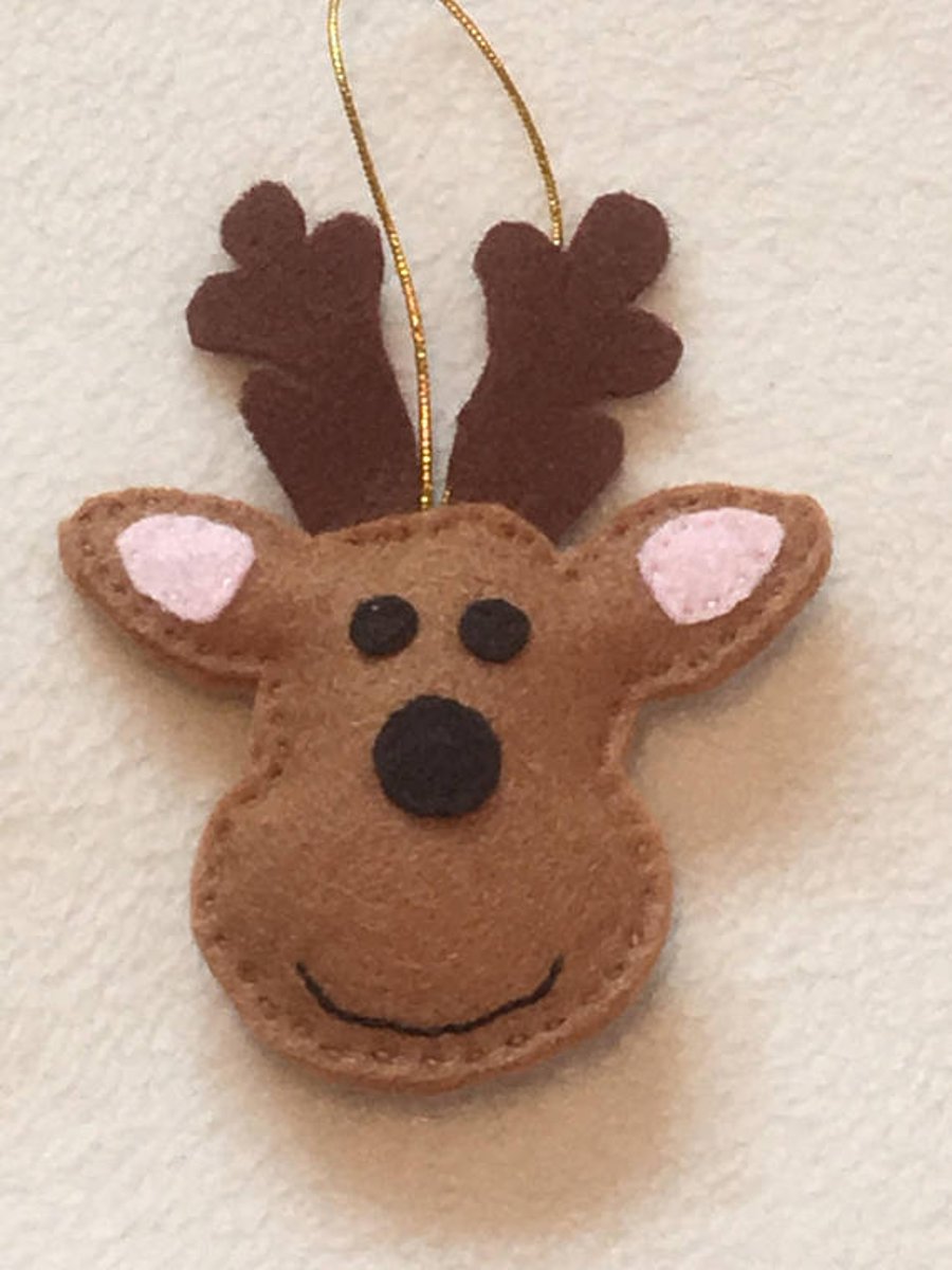 Christmas Reindeer Decoration - Hanging Tree Decoration - Animal lovers