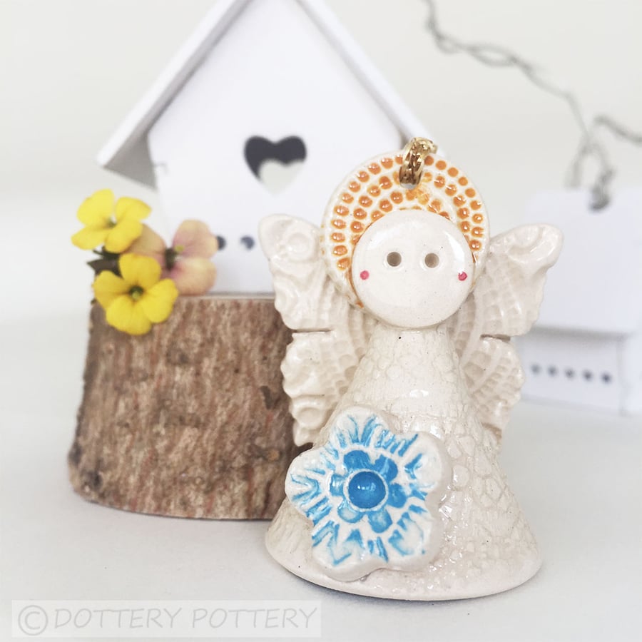 Teeny little fairy decoration pottery fairy ceramic fairy flower fairy