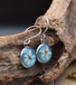 Blackthorn Flower Resin Earrings, Blue, 304 Stainless Steel, Made in Scotland - Image 4