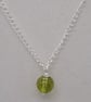 Handcrafted Wire Wrapped Peridot Minimalist,18" Single Bead pendant,Classic  - Image 1