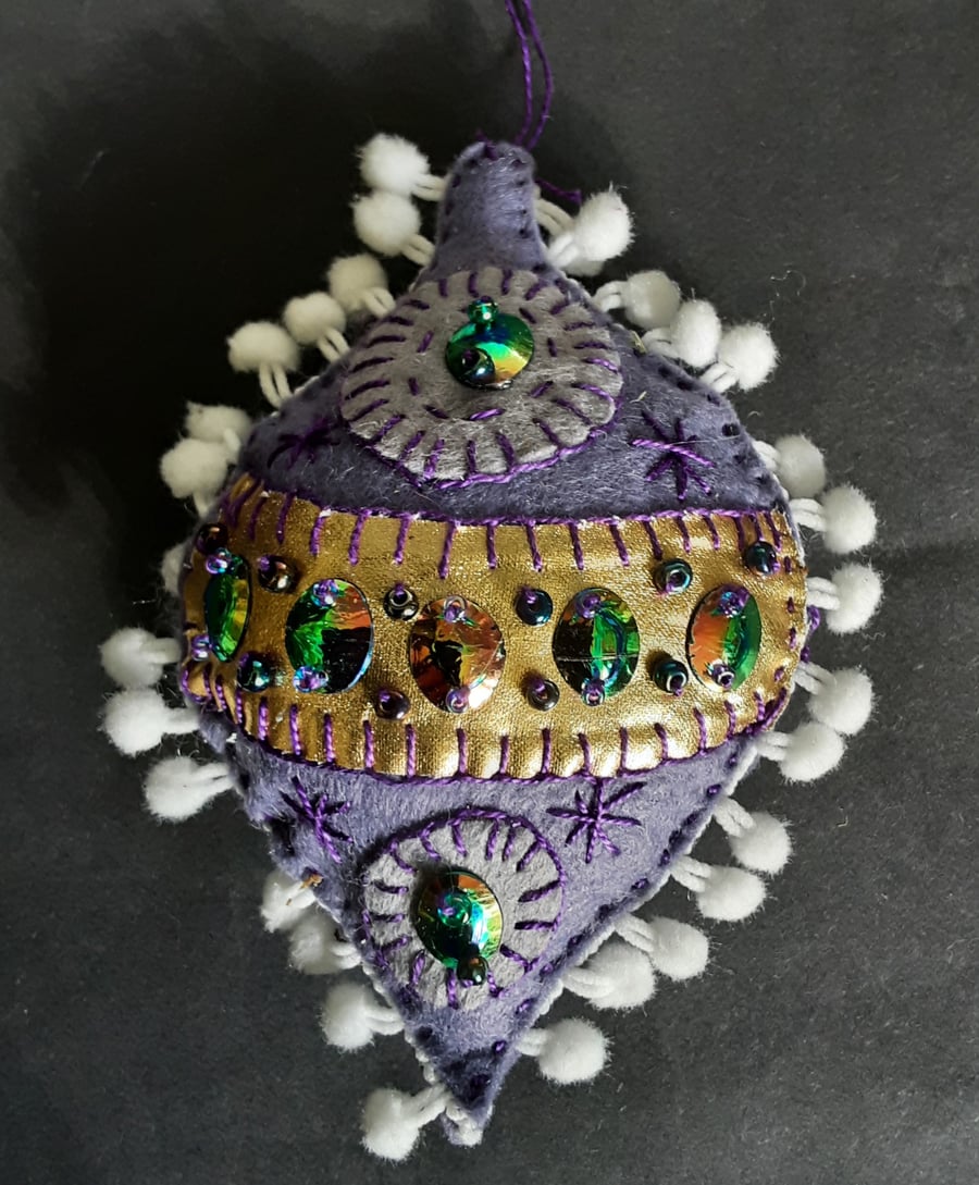 Christmas Felt Decoration Embroidery Sequins Beads