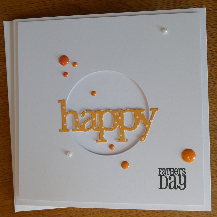 Happy Father's Day Card - Orange Polka Dot
