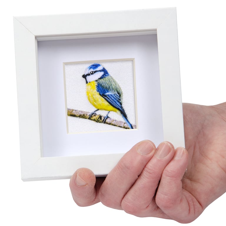 Bluetit, little 3D fabric bluetit, blue tit picture, gift, ornament