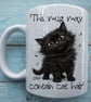 This Mug May Contain Cat Hair - Lawless Clawde Funny Black Cat Mug
