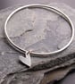 Sterling Silver Bangle with Heart  - Image 2