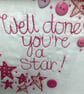 Well done you're a star! embroidered picture.