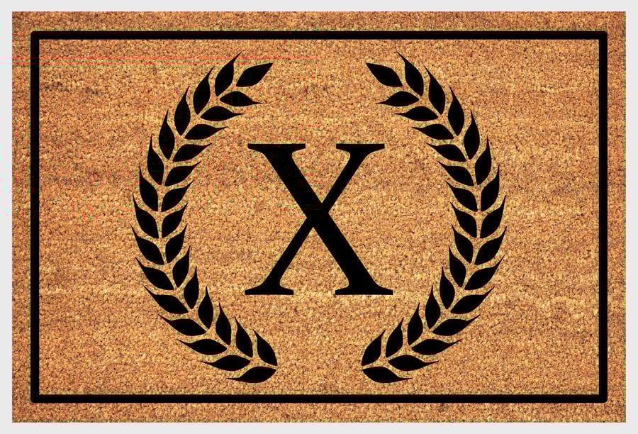 X Letter Door Mat - Monogram Letter X Welcome Mat - 3 Sizes