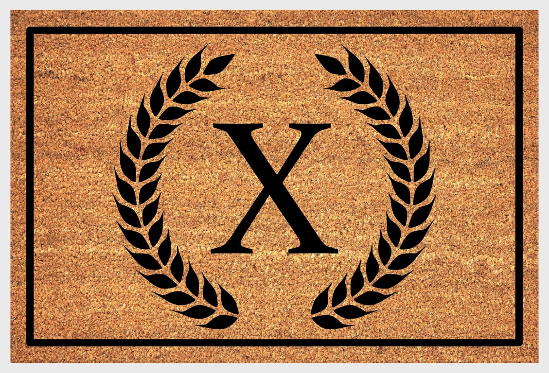 X Letter Door Mat - Monogram Letter X Welcome Mat - 3 Sizes