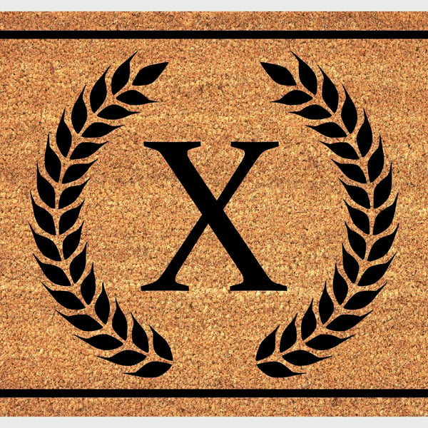X Letter Door Mat - Monogram Letter X Welcome Mat - 3 Sizes