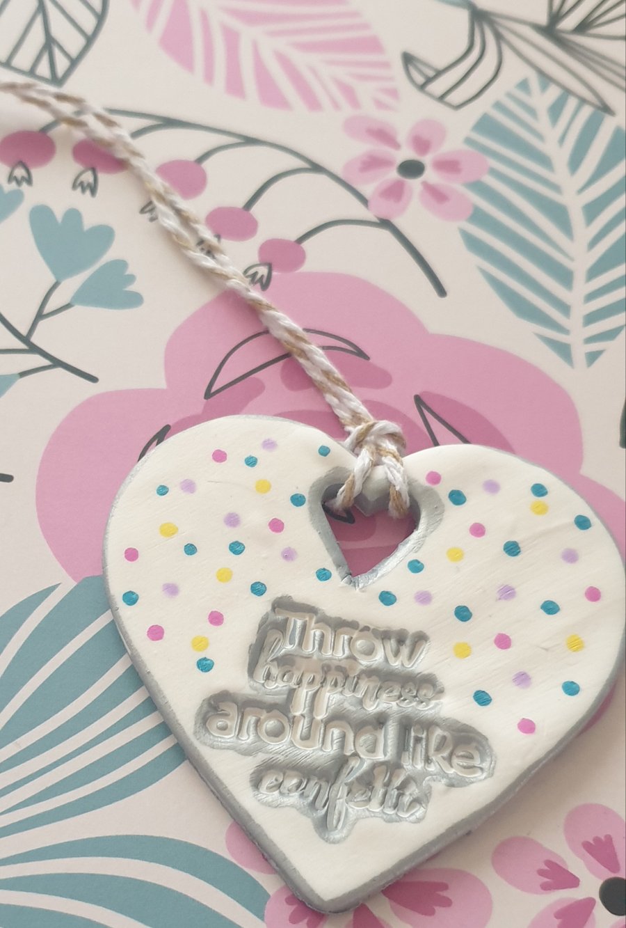 Confetti Polymer clay hanging decoration