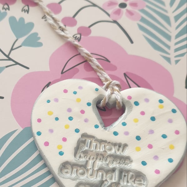 Confetti Polymer clay hanging decoration