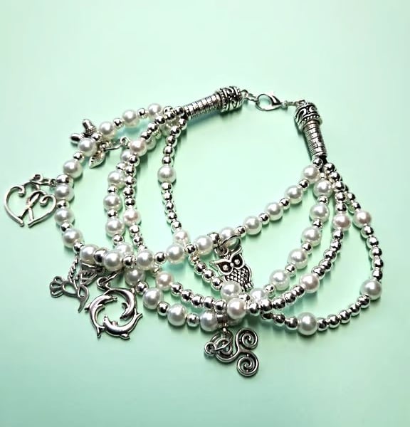 Charm Pearl Bracelet or Anklet