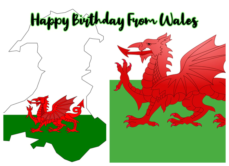 Happy Birthday From Wales Card A5