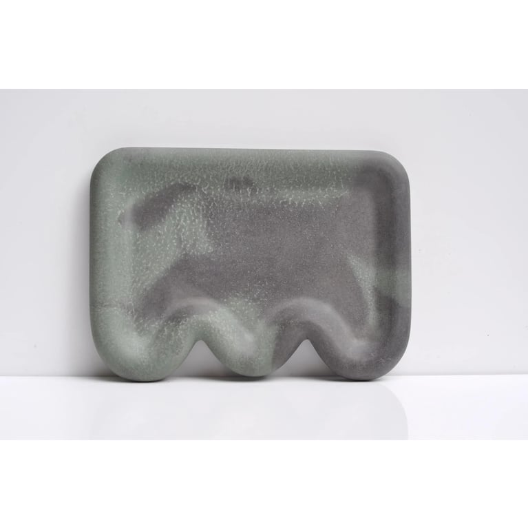 Handmade Concrete Tray: Dark Grey-Green Minimalist Home Decor