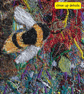 Textile nature art - bees - eco gift - wall hanging - ready to hang - Image 5