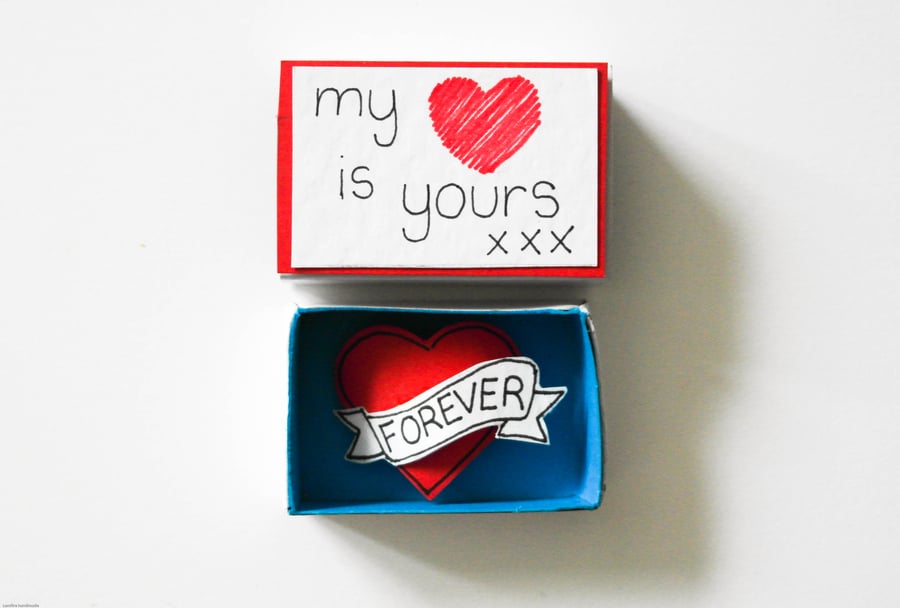 Valentine's day card-Matchbox Valentine's Day card-Love gift for him or her