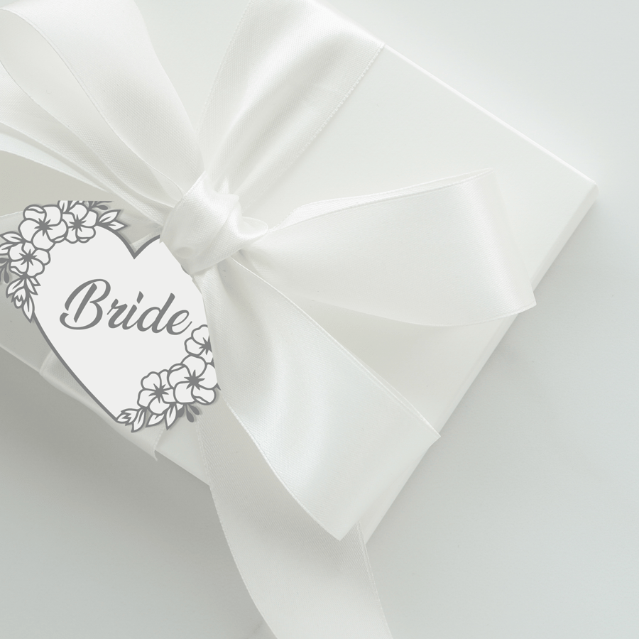 Heart With Flowers Romantic Floral Wedding Mother's Day Gift Tag Acrylic