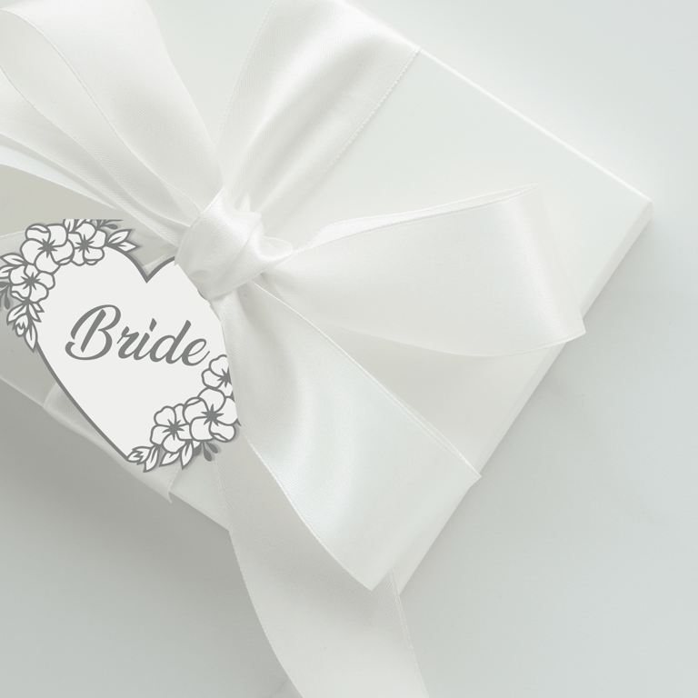 Heart With Flowers Romantic Floral Wedding Mother's Day Gift Tag Acrylic