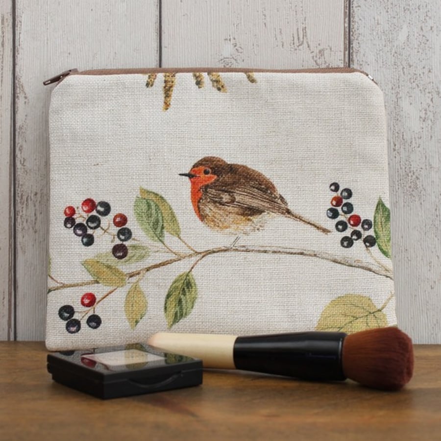 Robin Print Makeup Bag
