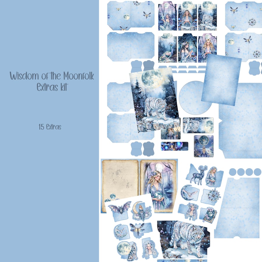 Wisdom of the Moonfolk Extra Scrapbooking, Ephemera, Journal, Digital Download 