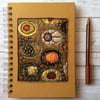 Embroidered Klimt style recycled notebook or journal. 