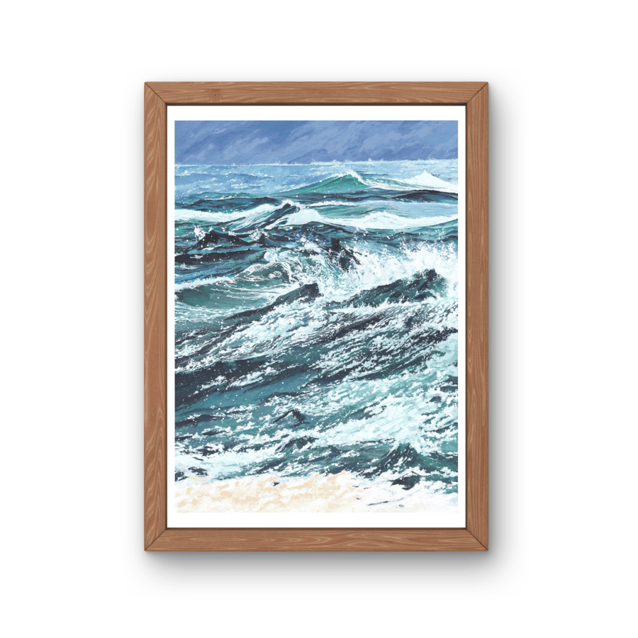 A5 or A4 Illustration Art Print 'Wave'
