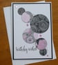 Large Birthday Card - Pink Floral Circles - Image 1