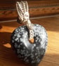 Snowflake Obsidian Heart Reversible Wirewrapped Pendant - Image 2