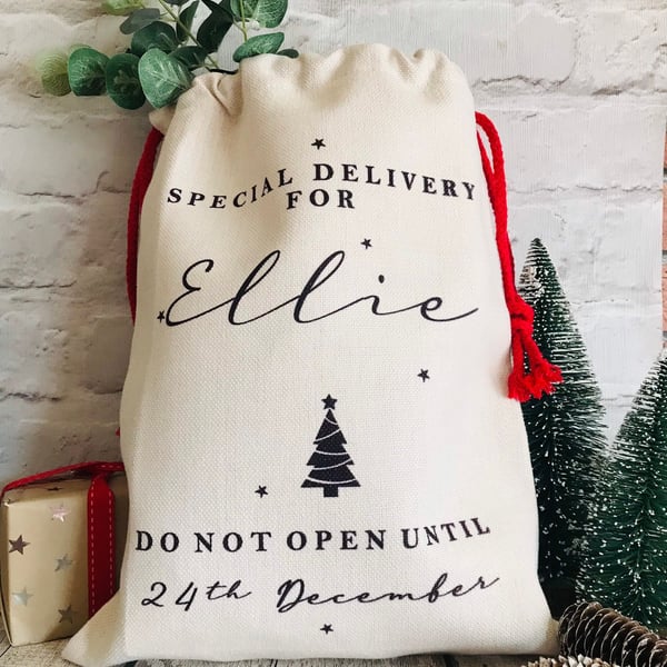 Christmas sack, santa sack, personalised christmas sack, christmas bag, personal