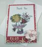 Thank you card - girl with bouquet of flowers - Image 3