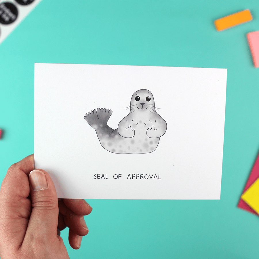 Seal of Approval Greetings card with envelope