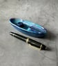 Resin Pen Holder - Blue Desk Pen Rest Organiser