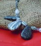 Jasper necklace with crackled glass beads & star charm - Image 3