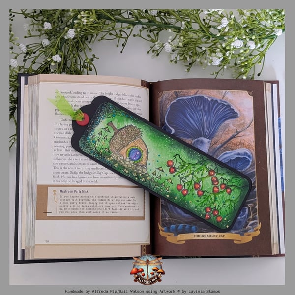 Magical Toadstool themed handcrafted Bookmark