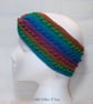 Ladies crochet rainbow twist ear warmer. Crochet ear warmer. Rainbow headband. - Image 9