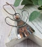 Angel Decoration with Stamped Hearts and Rhodonite Gemstone 