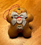 Grey Christmas Buttons felt gingerbread man