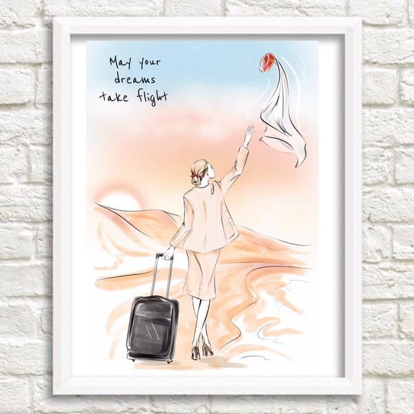 Old style Emirates Uniform Cabin Crew Poster