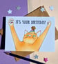 Funny orange cat birthday card, Ginger cat card, Cat mum card, Cat dad card - Image 3