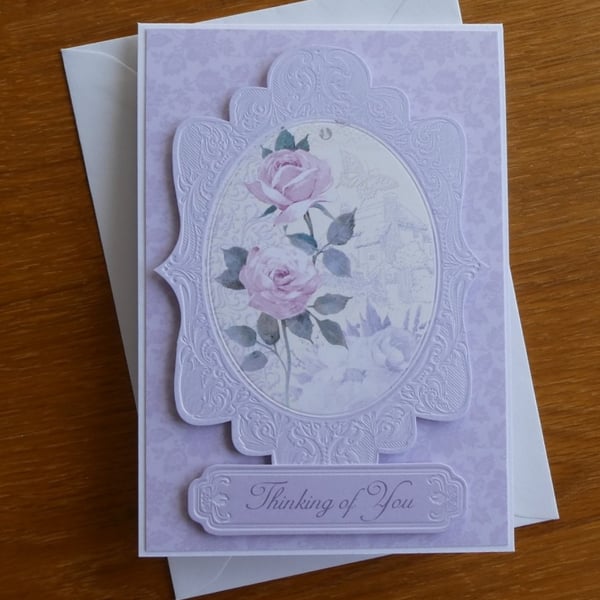 Thinking of You Card - Pink Roses