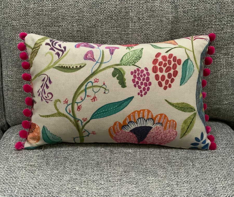 Floral Linen Cushion Cover