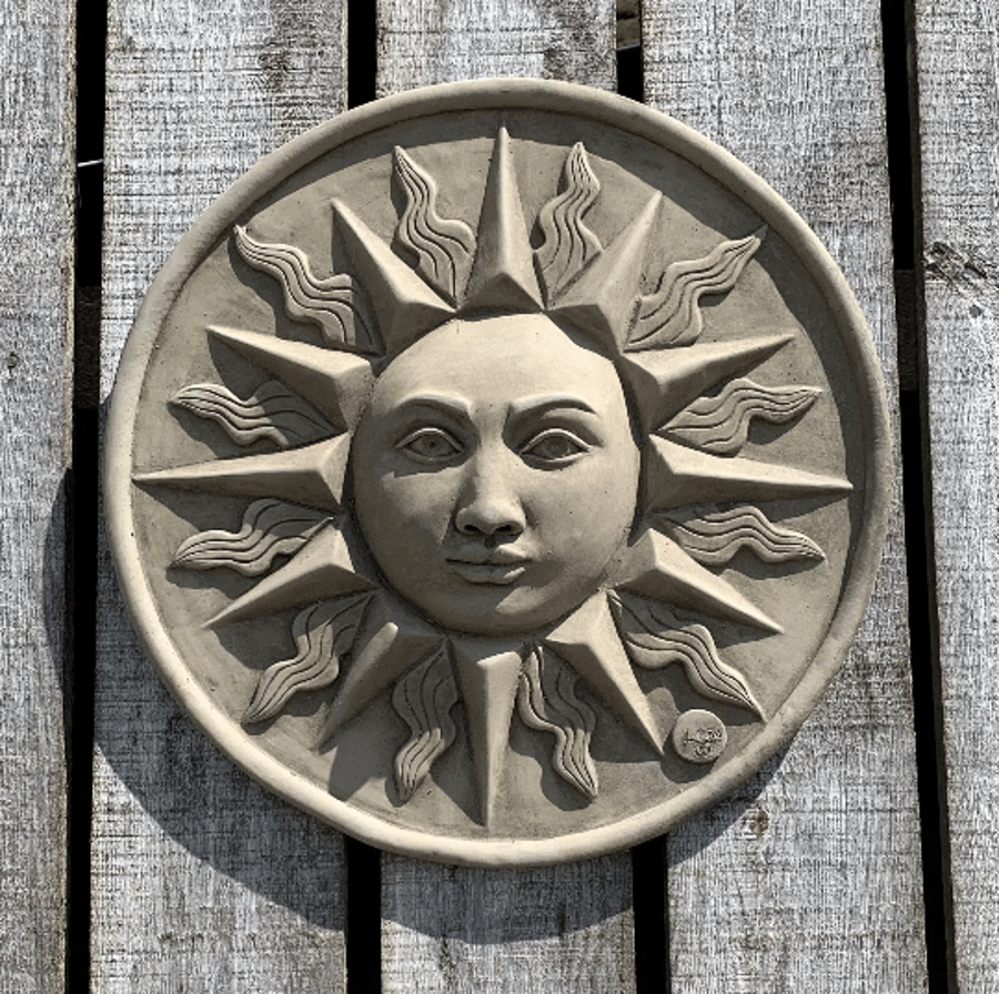 Large Sun Wall Plaque Stone Garden Ornament