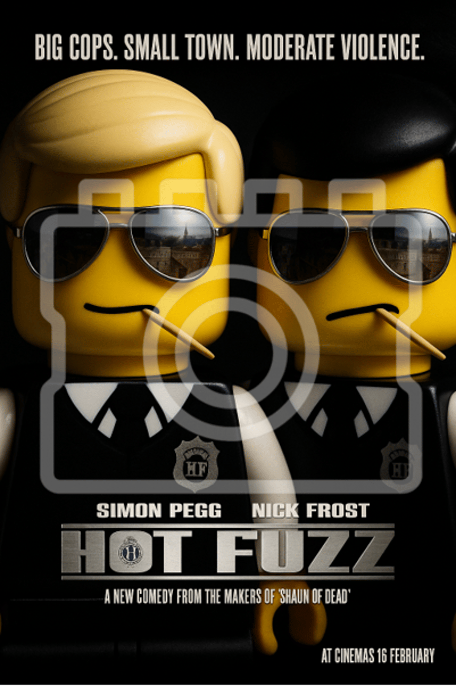 LEGO HOT FUZZ FACES - LEGO-Inspired A4 Movie Artwork - Ready to Frame