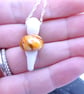 lampwork glass toadstool pendant necklace - Image 3