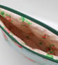 Make up bag in blue roses print fabric    - Image 3