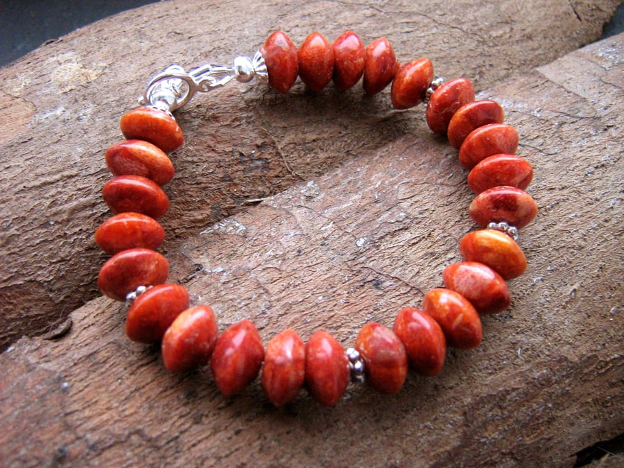 Red Coral Beaded Bracelet