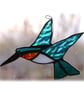 SOLD Kingfisher Suncatcher Stained Glass British Bird Handmade - Image 5