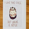 beard face greetings card, birthday, anniversary, valentines, any occasion