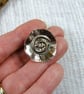 Flower Brooch, Copper and Sterling Silver Lapel Pin - Image 2